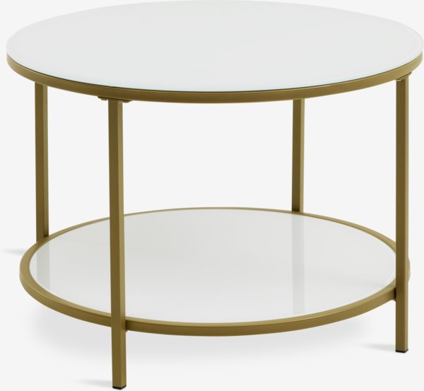 Salontafel GADEVANG Ø65 wit/goud