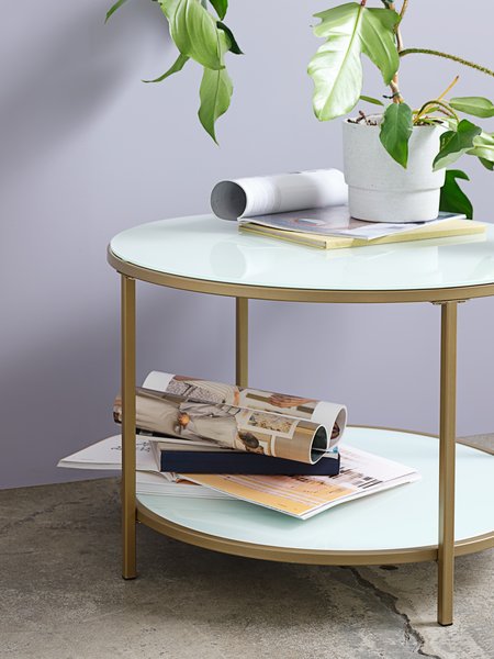 Coffee table GADEVANG D65 white/gold