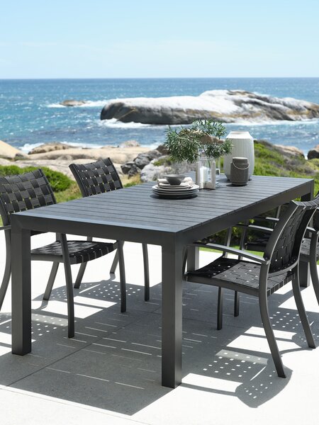 Table de jardin HESTEHAVE l95xL205/275 noir