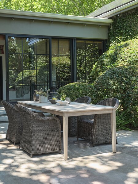 Стіл KOLLEN д.205см хардвуд + 4 Стільці GAMMELBY сірий