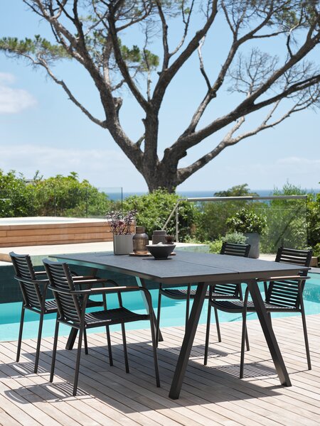 FAUSING L220 bord + 4 NABE stol sort