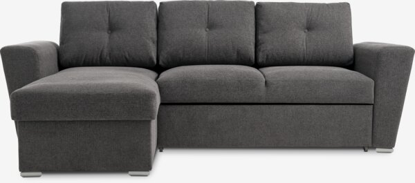 Slaapbank chaise longue VEJLBY donkergrijze stof