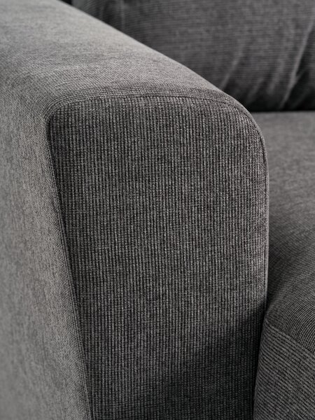 Slaapbank chaise longue VEJLBY donkergrijze stof