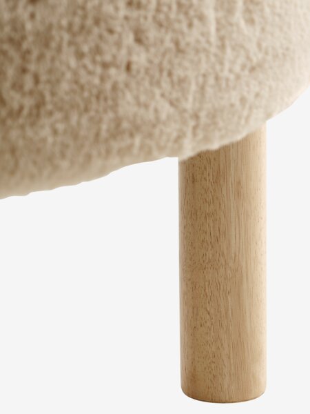 Tabure RAMSDAL Ø70 bež teddy tkanina/boja hrasta