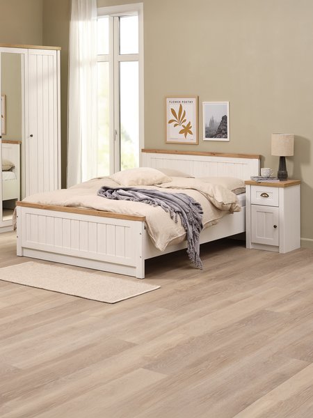 Letto MARKSKEL 160x190 color rovere/bianco