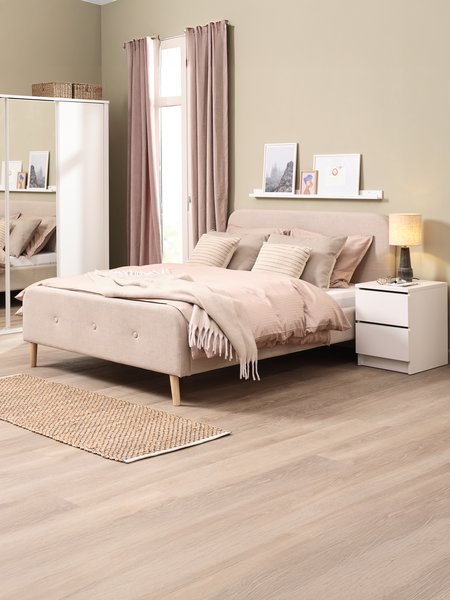 Estructura cama KONGSBERG 90x200 tela beis