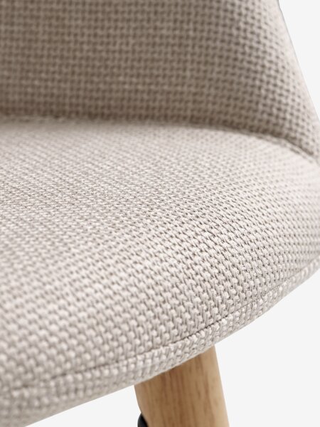 GRIBSKOV Ø120 bord natur eik + 4 ADSLEV stol beige