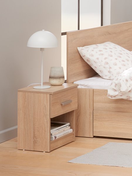 Bedside table TAPDRUP 1 drawer light oak colour