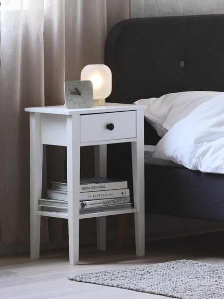 Stolik nocny NORDBY 1 szuflada 1 półka biały