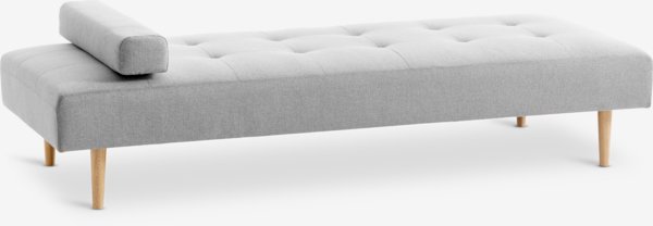 Banquette NOREFJELL 200x80 tissu gris clair/couleur chêne