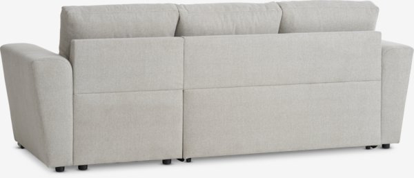 Bäddsoffa schäslong VEJLBY ljus sand