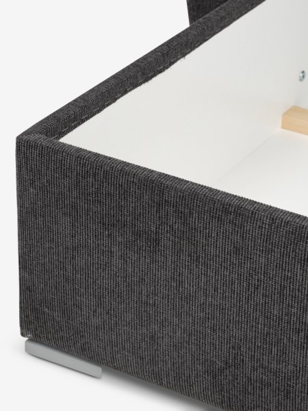 Slaapbank chaise longue VEJLBY donkergrijze stof