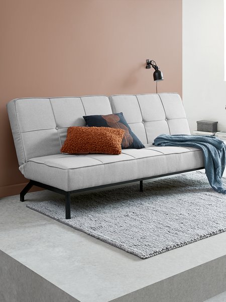 Bäddsoffa OREVAD ljusgrått tyg