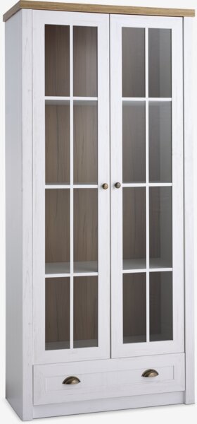 Vitrine MARKSKEL 2 portes blanc/coloris chêne