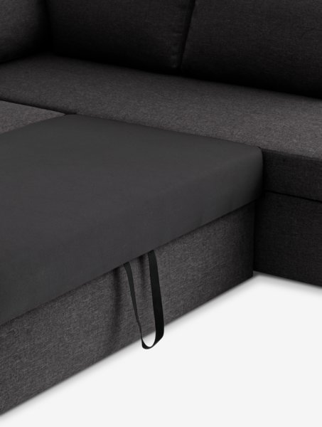 Sofá cama rinconera MARSLEV tela gris oscuro