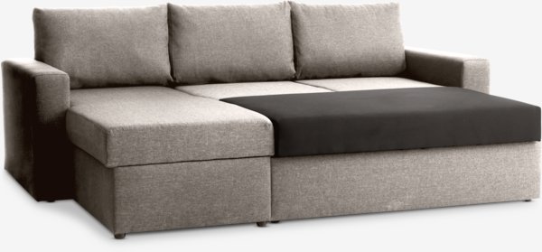 Schlafsofa Chaiselongue MARSLEV Stoff hellgrau