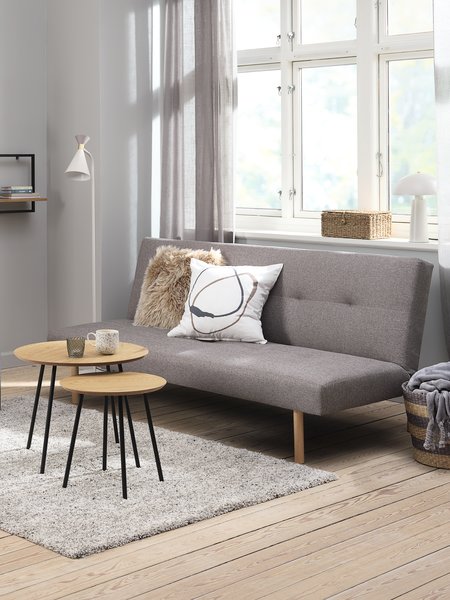 Divano letto HOLSTED tessuto grigio