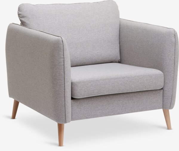 Fauteuil AARHUS tissu gris clair