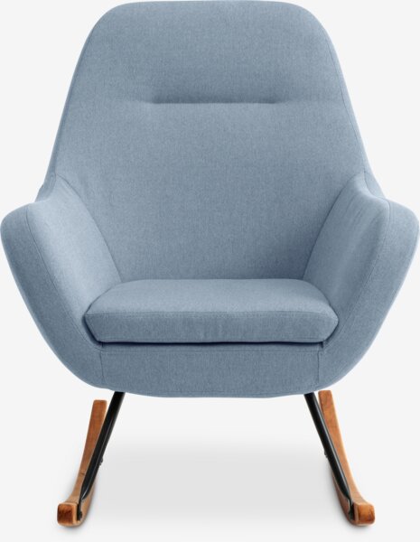 Rocking chair NEBEL light blue fabric