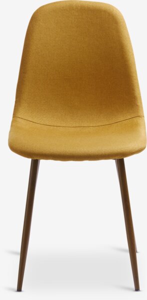 Dining chair JONSTRUP curry fabric/dark oak colour