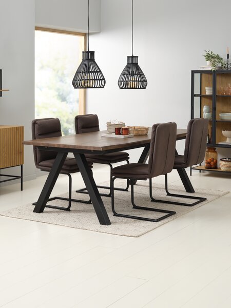 Table SANDBY 100x210 chêne foncé