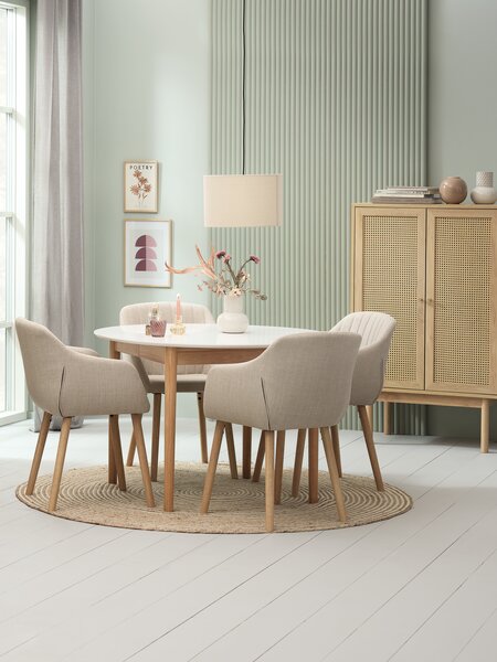 Dining table MARSTRAND D110/110x200 white/natural