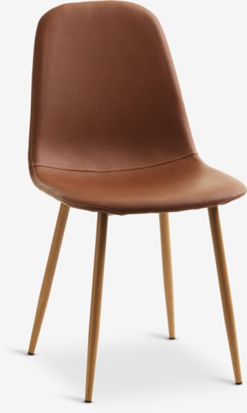 Sedia JONSTRUP similpelle color cognac/color rovere