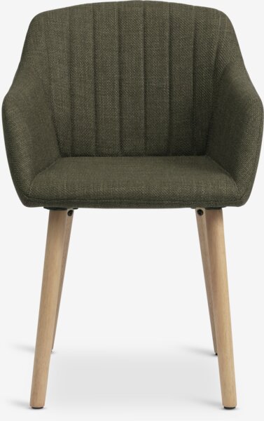 Dining chair ADSLEV olive green fabric/n