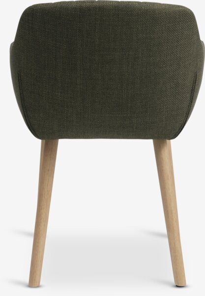 Dining chair ADSLEV olive green fabric/n