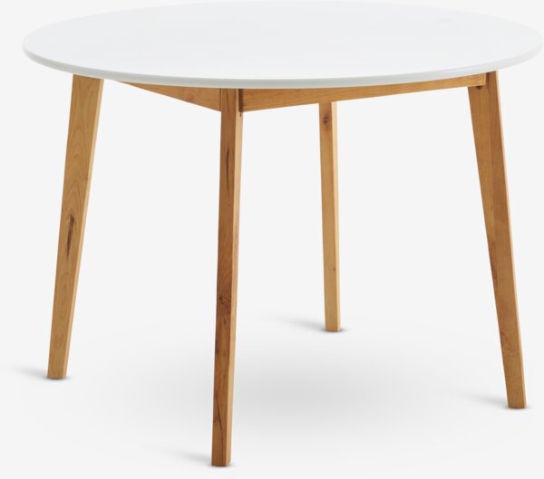 Table JEGIND Ø105 blanc/naturel