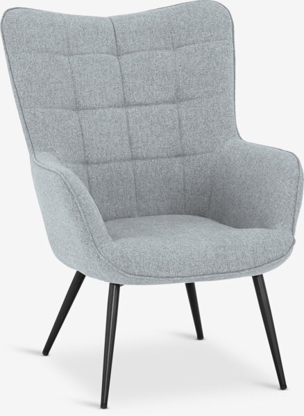 Fauteuil ULDUM grijze stof/zwart