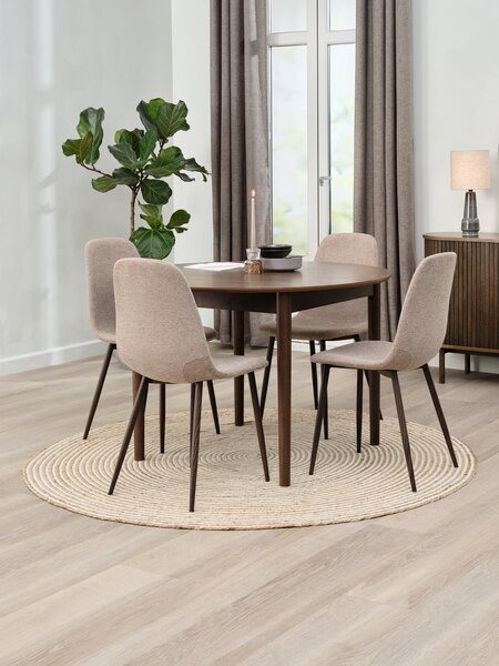 MARSTRAND D110 table dark oak + 4 JONSTRUP chairs beige