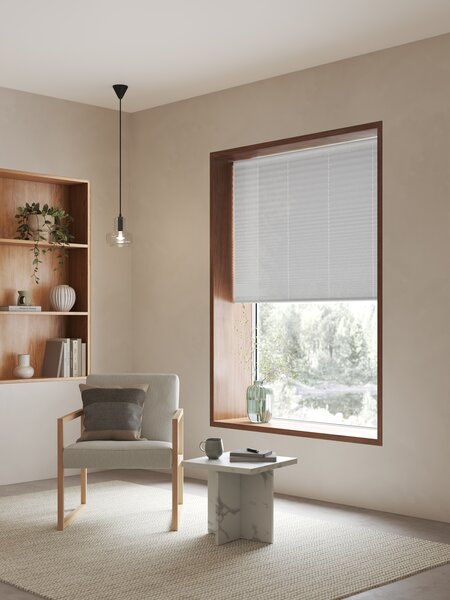 Plisségardin ENDELAVE 80x160cm hvit trådløs