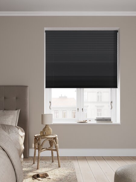 Plisségardin lystett ALS 80x160cm svart trådløs