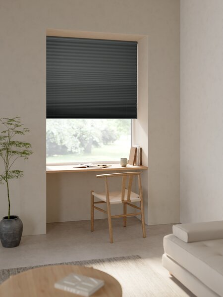Plisségardin mørklægning ALS 120x160cm grå trådløst