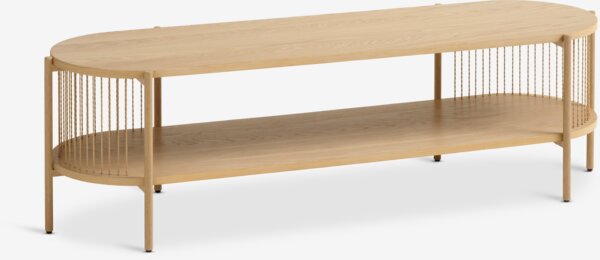 TV bench SNESLEV 1 shelf oak colour