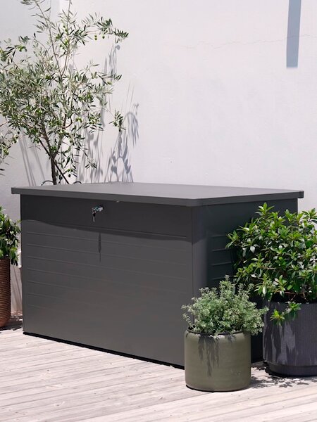 Coffre à coussins DREJET l134xH71xP62 gris anthracite