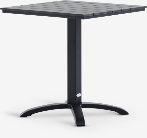 Table HOBRO L70 noir + 2 chaises SANDVED noir