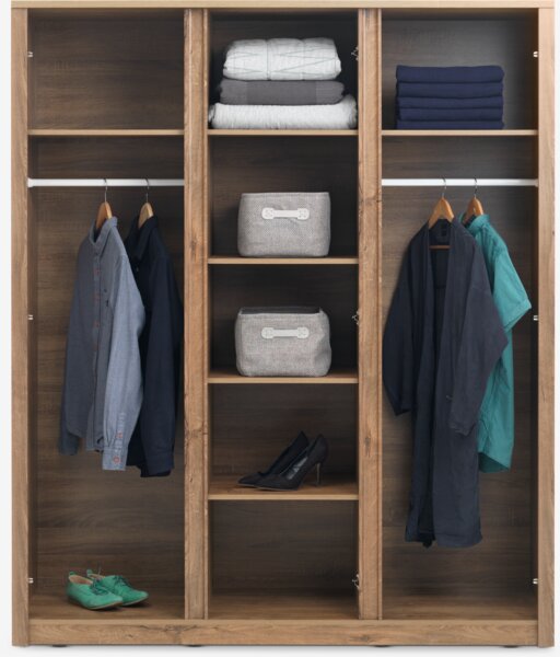 Wardrobe VEDDE 167x197 w/mirror wild oak