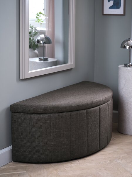 Banc KAPPEL avec rangement tissu brun foncé