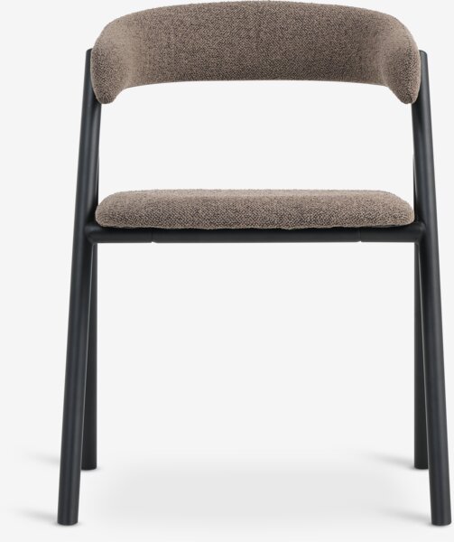 Dining chair HINDEVAD light brown fabric/black