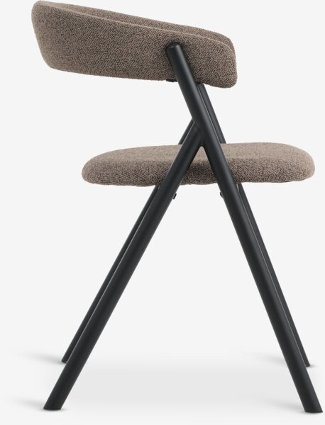 Dining chair HINDEVAD light brown fabric/black