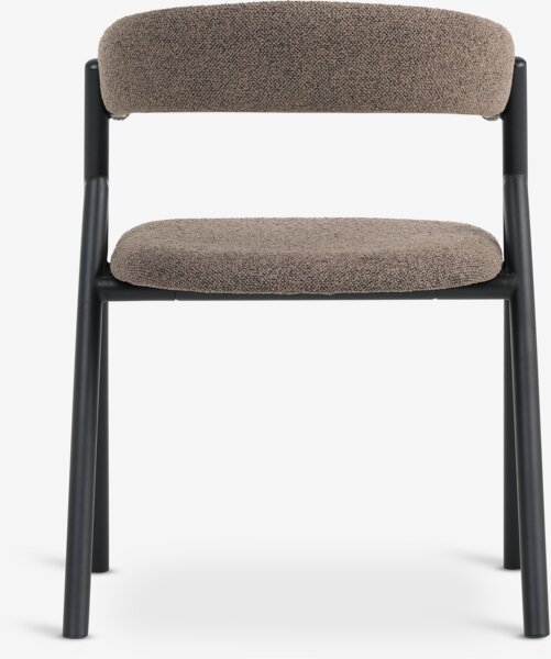 Dining chair HINDEVAD light brown fabric/black