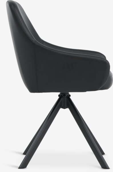 Dining chair ROSTRUP swivel black