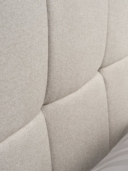 Bed frame VEMMELEV 135x190 beige fabric
