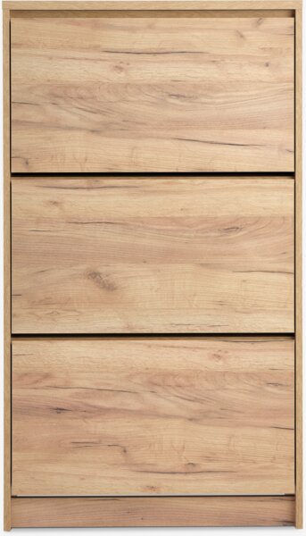 Scarpiera LIMFJORDEN 3 scomparti color rovere naturale