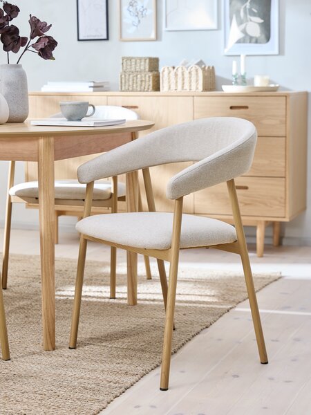Matstol EJSING beige tyg/ekfärgad