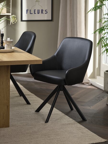 Dining chair ROSTRUP swivel black