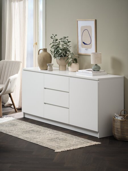 Credenza LIMFJORDEN 2 ante 3 cassetti bianco