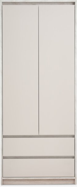 Wardrobe BILLUND 80x193 2 doors 2 draw travertine/beige